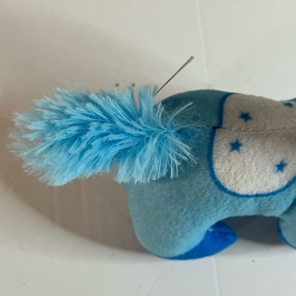 Set of 2 Caravan Softoys Blue Unicorn Plush Ornaments with Sparkly Details - Picture 4 of 9